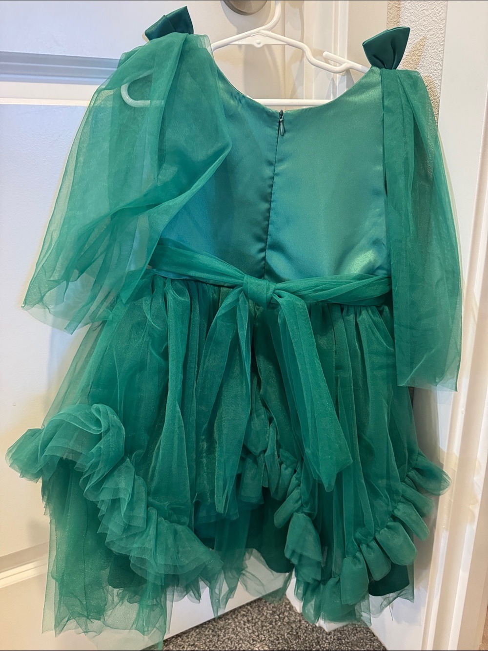Emerald Green Tulle Butterfly  Dress - Picture 7 of 8